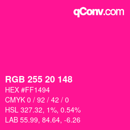 Color code: RGB 255 20 148 | qconv.com