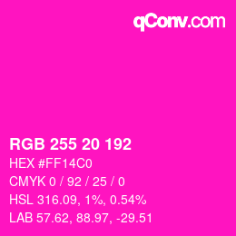 Color code: RGB 255 20 192 | qconv.com