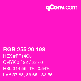 Code couleur: RGB 255 20 198 | qconv.com