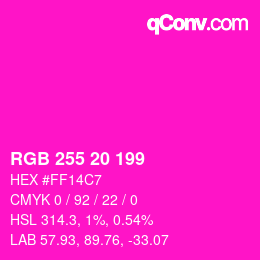 Color code: RGB 255 20 199 | qconv.com