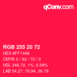 Color code: RGB 255 20 72 | qconv.com