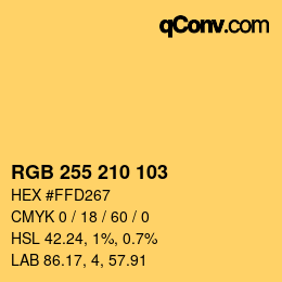 Color code: RGB 255 210 103 | qconv.com