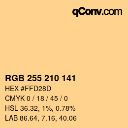 Color code: RGB 255 210 141 | qconv.com