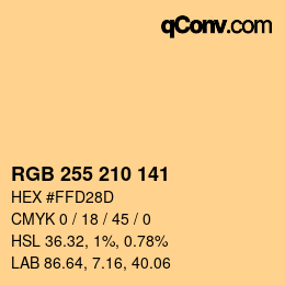 Color code: RGB 255 210 141 | qconv.com