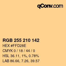 Color code: RGB 255 210 142 | qconv.com