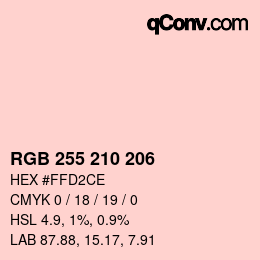 Código de color: RGB 255 210 206 | qconv.com