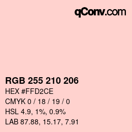 Code couleur: RGB 255 210 206 | qconv.com