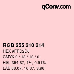 Color code: RGB 255 210 214 | qconv.com