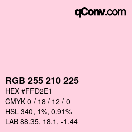 Color code: RGB 255 210 225 | qconv.com