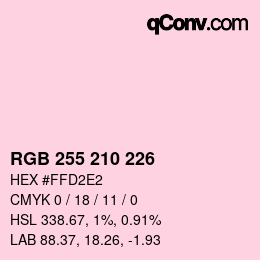 Color code: RGB 255 210 226 | qconv.com