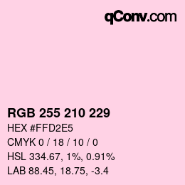 Color code: RGB 255 210 229 | qconv.com