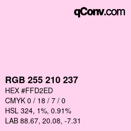 Color code: RGB 255 210 237 | qconv.com