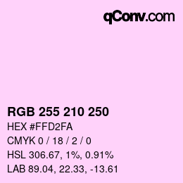 Color code: RGB 255 210 250 | qconv.com