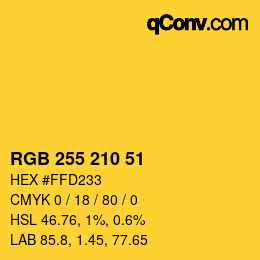 Color code: RGB 255 210 51 | qconv.com