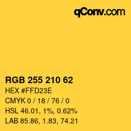 カラーコード: RGB 255 210 62 | qconv.com