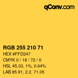 Color code: RGB 255 210 71 | qconv.com