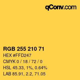 Color code: RGB 255 210 71 | qconv.com