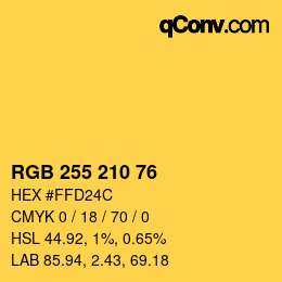 Color code: RGB 255 210 76 | qconv.com