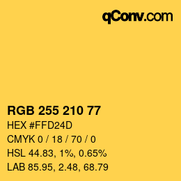 Color code: RGB 255 210 77 | qconv.com