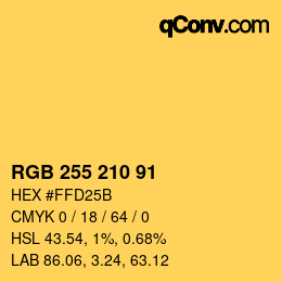 Color code: RGB 255 210 91 | qconv.com