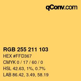 Color code: RGB 255 211 103 | qconv.com