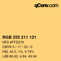 Code couleur: RGB 255 211 121 | qconv.com