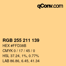 Color code: RGB 255 211 139 | qconv.com