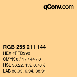 Color code: RGB 255 211 144 | qconv.com