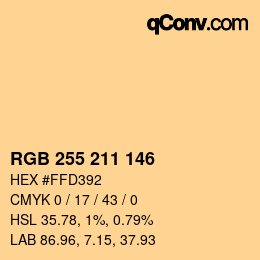 Código de color: RGB 255 211 146 | qconv.com