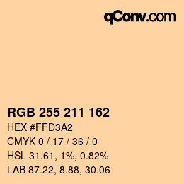 Color code: RGB 255 211 162 | qconv.com
