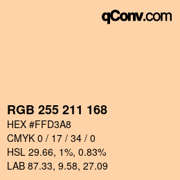 Color code: RGB 255 211 168 | qconv.com