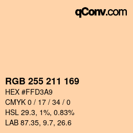 Color code: RGB 255 211 169 | qconv.com