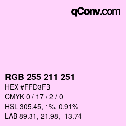 Color code: RGB 255 211 251 | qconv.com