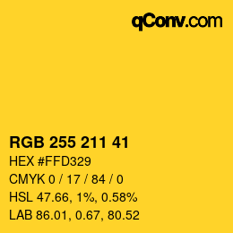 Color code: RGB 255 211 41 | qconv.com