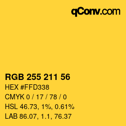 Color code: RGB 255 211 56 | qconv.com