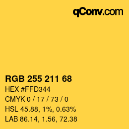 Color code: RGB 255 211 68 | qconv.com