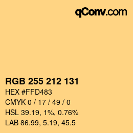 Color code: RGB 255 212 131 | qconv.com