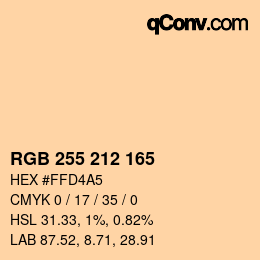 カラーコード: RGB 255 212 165 | qconv.com