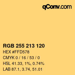 Code couleur: RGB 255 213 120 | qconv.com