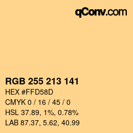 Color code: RGB 255 213 141 | qconv.com