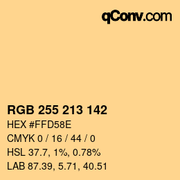 Color code: RGB 255 213 142 | qconv.com