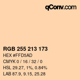 Código de color: RGB 255 213 173 | qconv.com
