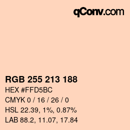 Color code: RGB 255 213 188 | qconv.com