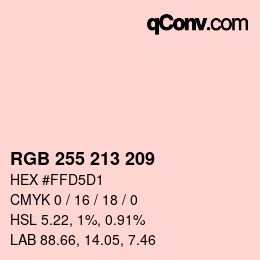Color code: RGB 255 213 209 | qconv.com