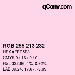 Color code: RGB 255 213 232 | qconv.com