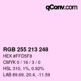 Color code: RGB 255 213 248 | qconv.com