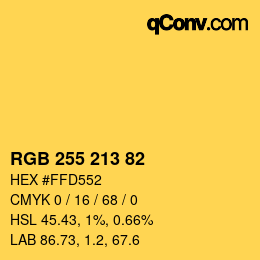 Color code: RGB 255 213 82 | qconv.com