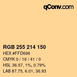 颜色代码: RGB 255 214 150 | qconv.com
