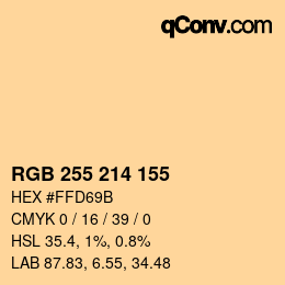 颜色代码: RGB 255 214 155 | qconv.com