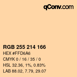Color code: RGB 255 214 166 | qconv.com